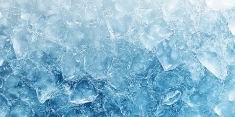 Obraz premium Close-up of ice texture in varying shades of blue, perfect for backgrounds or topics related to cold, winter, and refreshments.