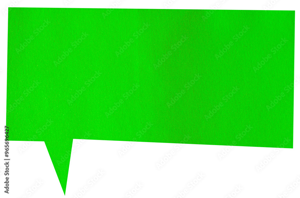 Poster green paper speech bubble design element isolated on transparent background