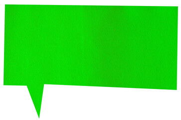 Green paper speech bubble design element isolated on transparent background