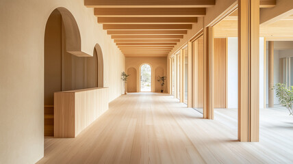 新築住宅の広々とした廊下