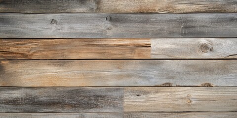 Textured wooden wall featuring varying tones of brown, gray, and natural wood grain. Perfect for rustic or natural design themes.