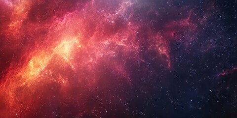 Obraz premium Vibrant cosmic landscape featuring swirling nebulae and sparkling stars in vivid colors, representing the beauty of the universe.