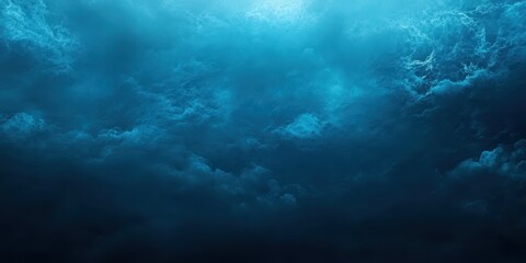 Fototapeta premium A captivating underwater scene featuring deep blue waters and mysterious cloud formations, evoking tranquility and awe.