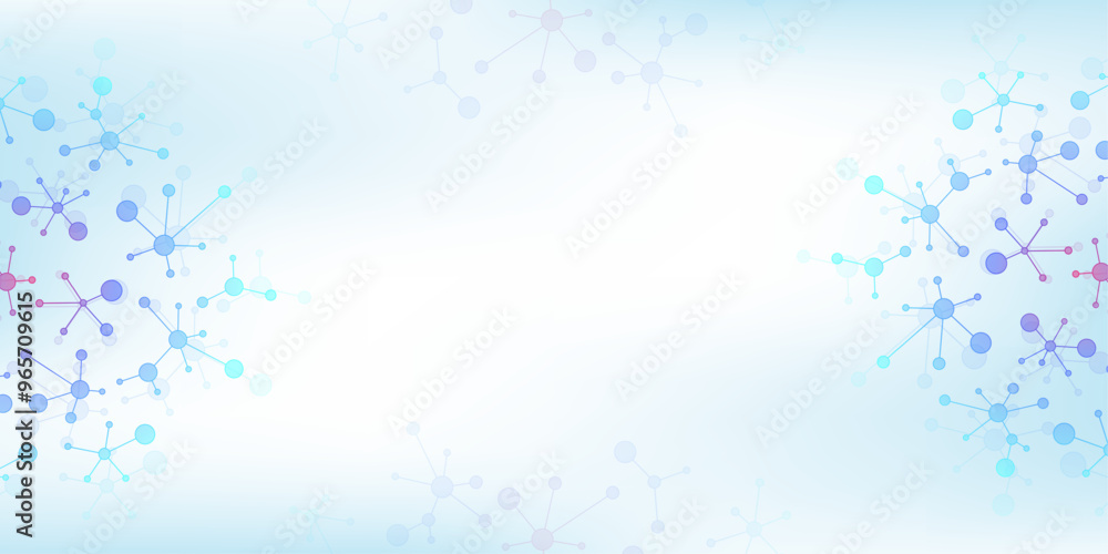 Poster molecular abstract structure background. scientific vector illustration with molecule dna. medical, 