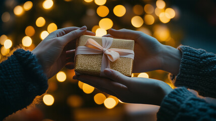 贈り物を渡す瞬間