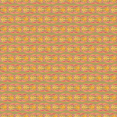 Hand drawn watercolor Russian traditional ornament seamless pattern isolated on grey background. Illustration can be used for textile, fabric, scrapbook and other printed products.