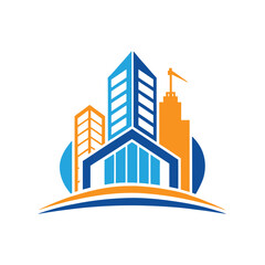 Building logo icon vector colors construction modern building