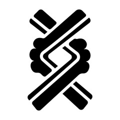 Solid style icon of ollin symbol 