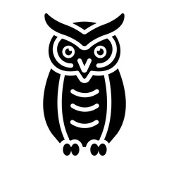 A filled style icon of owl 