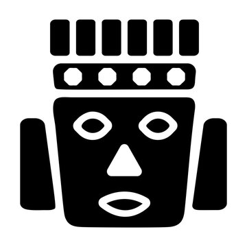 Glyph icon of toltec warrior  