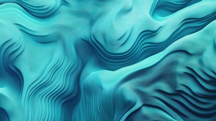 Obraz premium Turquoise abstract digital background featuring creative curved line designs Illustration