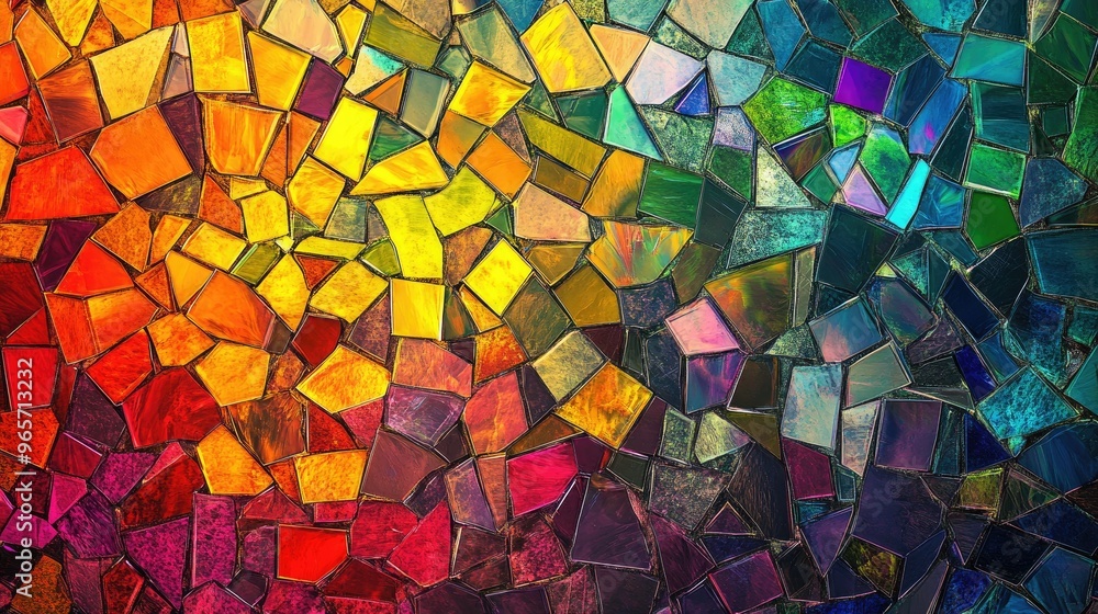 Poster vibrant multicolored mosaic backdrop digitally created image