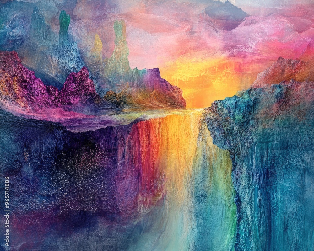 Poster vivid colors beyond existence journey into reality series abstract composition of surreal hues and t
