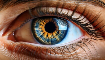 Fototapeta premium Extreme Close-Up: Detailed View of the Human Iris