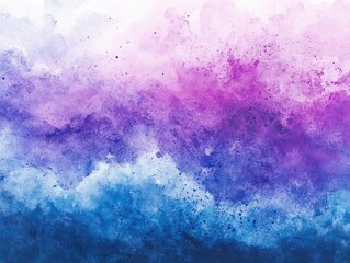 Fototapeta premium Fantasy watercolor background featuring light blue and purple shades Textured canvas suitable for design greeting cards and templates Multicolored handcrafted illustration