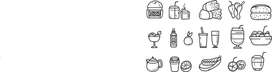 Kitchen Icon Set - Linear style
