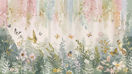 Designed art background. Used watercolor elements.