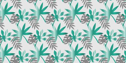 Seamless vector pattern, tops and tropical leaves, for bedding, wallpaper and texture