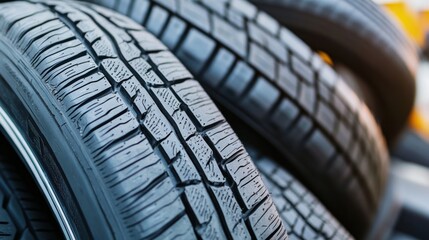 Close-up of Tire Tread Pattern