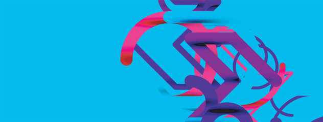 Obraz premium Linear design colorful circles and lines