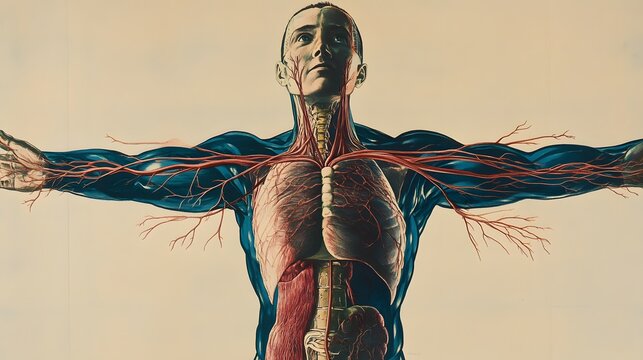 92. "Illustration of the human autonomic nervous system including sympathetic and parasympathetic pathways