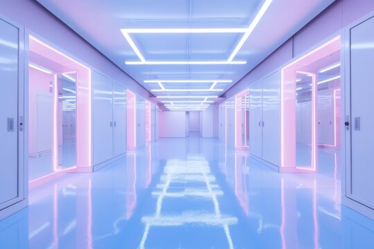 Machine data center architecture building corridor.  Image by rawpixel.