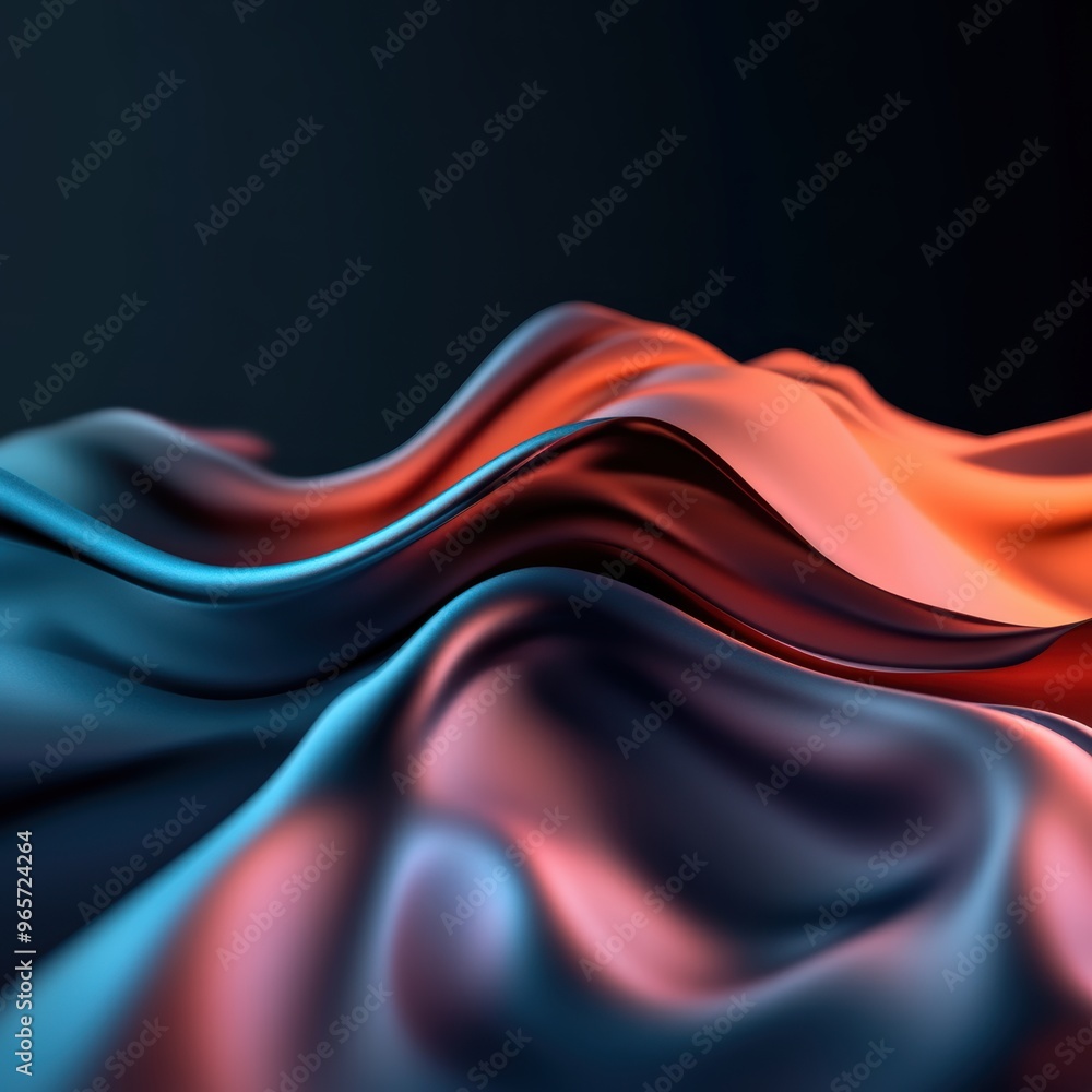 Poster abstract wavy fabric texture in vibrant colors evokes a sense of movement and depth, ideal for desig