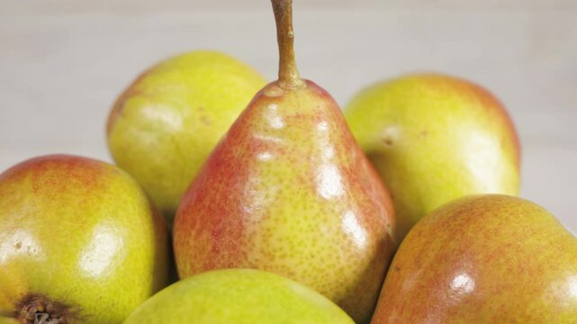 Fresh williams pears Bartlett pear on white background.