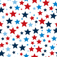 Patriotic star pattern design featuring red, white, and blue stars on a white background 1