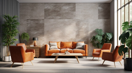 Fototapeta premium gray living room with a large window