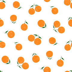 Seamless pattern with cute tropical fruit orange. Cute summer background for fabrics, decorative paper, textile print. Templates for celebration, ads, branding, banner, cover, label, poster