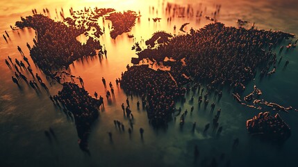 Global Population Explosion and the Pressing Challenges of Overpopulation, Climate Change, and Resource Depletion: A 3D Visualization of Humanity's Impact on the Planet