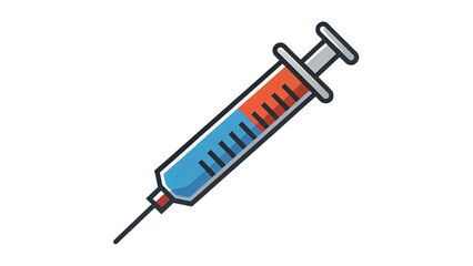 Fototapeta premium Isolated syringe with needle, used for injecting medicine, on a white background