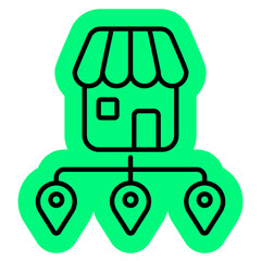 Branch Location icon, bussines franchise