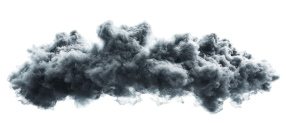Dark storm cloud formation isolate on transparent background, cutout, png