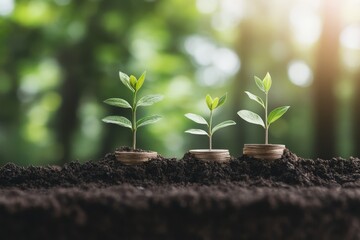 Investment in Nature: Symbolizing Financial Growth Through Nurturing Plants and Sustainability