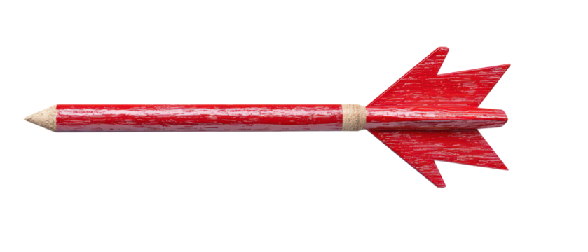 Red arrow isolate on transparent background, cutout, png