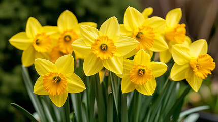 Fototapeta premium Bright Yellow Daffodils in Spring Sunshine