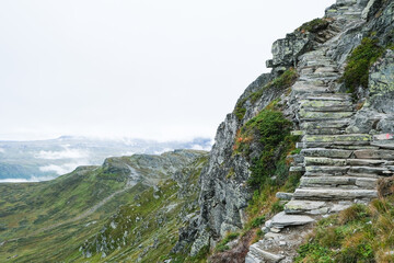 Naklejka premium Stairway in the mountains