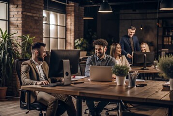 Collaborative office environment promoting workplace wellness and employee satisfaction