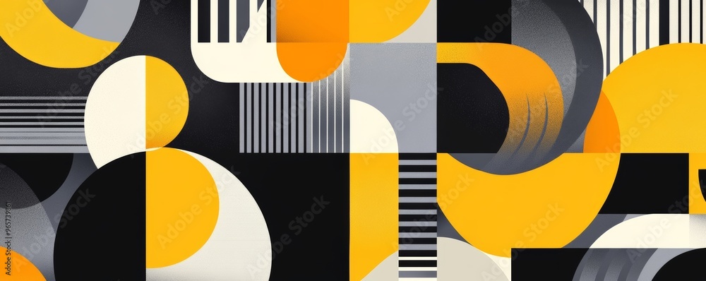 Poster abstract geometric pattern with bold colors and shapes
