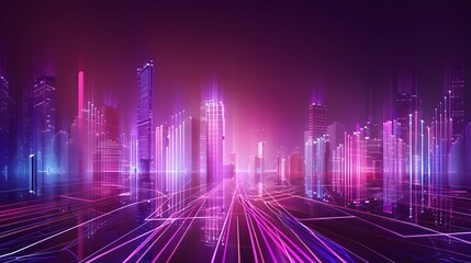 modern city background with technology 