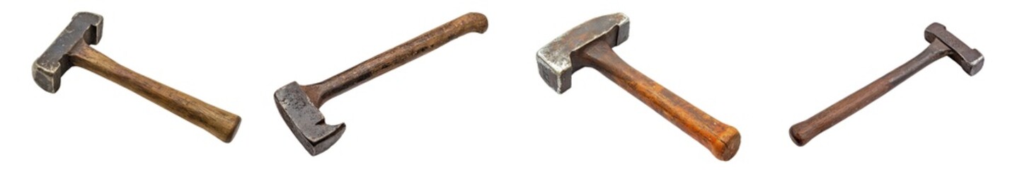 An isolated sledgehammer with a wooden handle