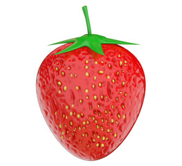 Strawberry isolated on png transparent background.