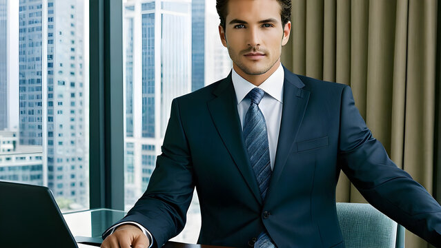 businessman, competent businessman concept background, handsome businessman, ai generated