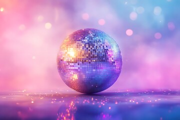 Disco Ball Purple Background Party Celebration Nightclub