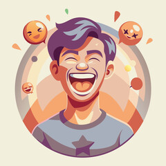 Naklejka premium Emotions of people. Joy