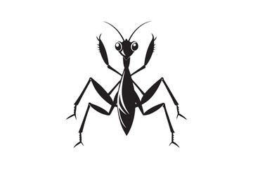 Praying Mantis silhouette vector illustration