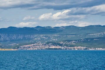 Fototapeta premium small coastal town in the distance