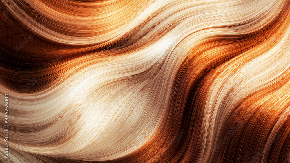 Wall mural abstract background with waves of brown and beige colors, hair color concept.